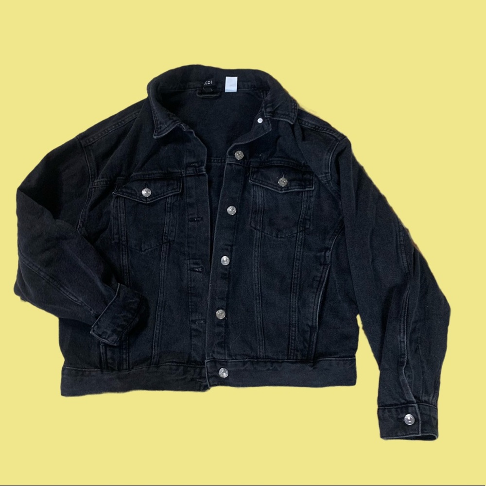Black denim oversized jacket slightly faded only worn once
